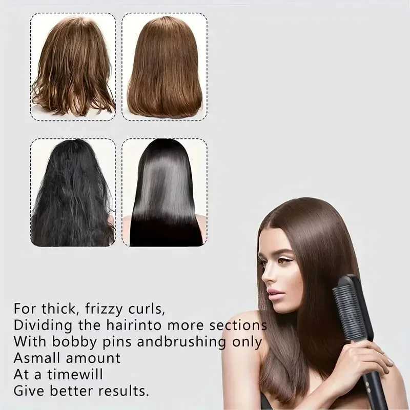 1pc-Electric Multi-Functional Hair Styler 2-in-1 Straightener Comb for Perfect Straightening Curling and StylingXJ250621