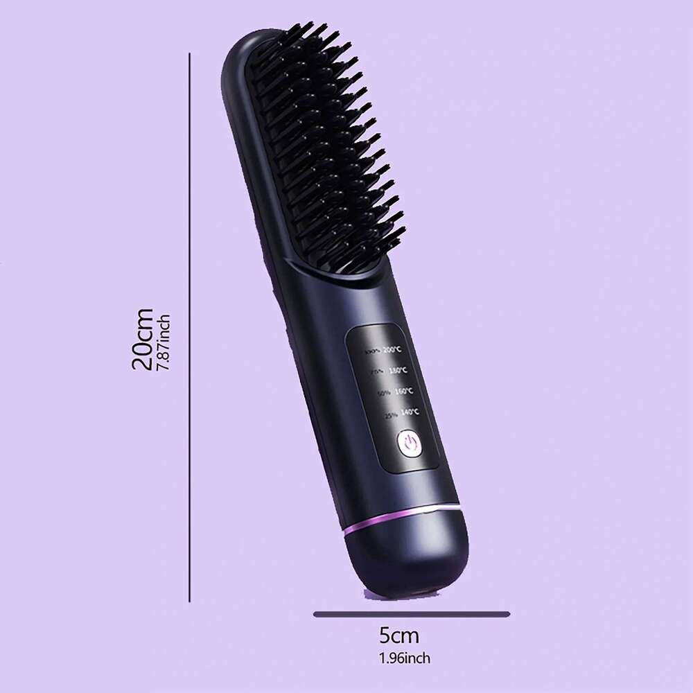 New Wireless Comb USB Rechargeable Fast Heating Hair Brush Portable Hair Styler For Straightening And Curling