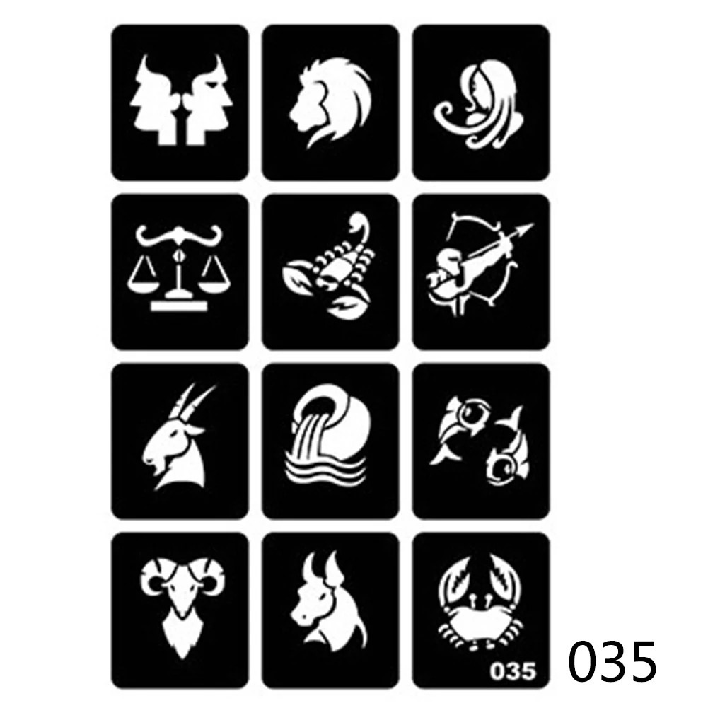 Small Airbrush Tattoo Stencils For Women Kids Drawing Template Henna Tattoo Stencil For Paiting Glitter Tattoos 250619