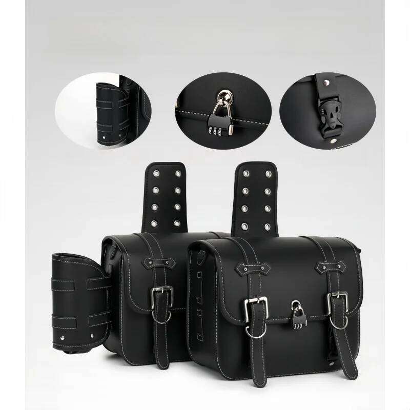 Designer bags Retro Universal Motorcycle Saddlebag Throwover Saddlebags for Harley XL883 Honda Yamaha Suzuki PU Leather with Cup Side Gear Bag