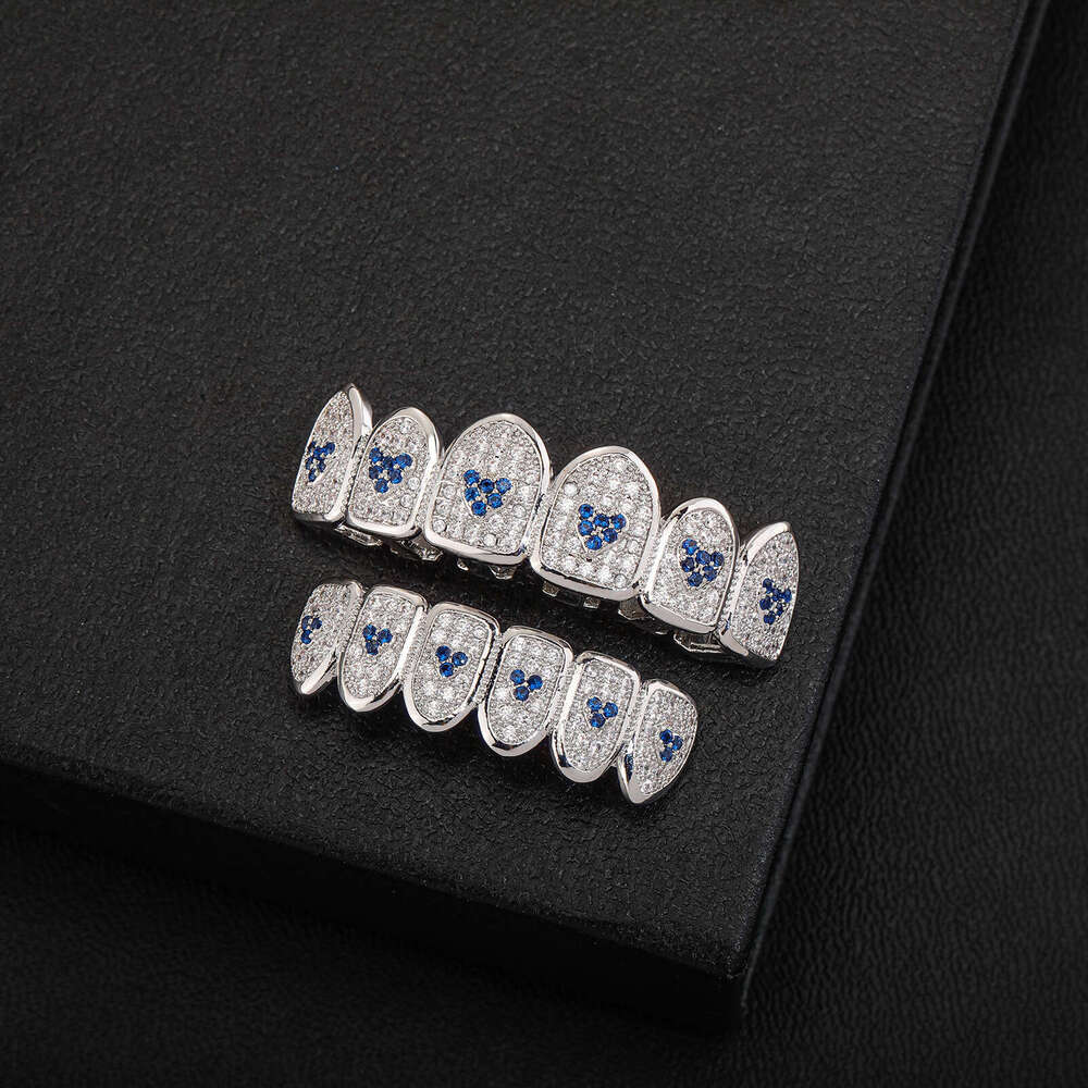 Full Double Color Heart Zircon Bracelet Hip Hop Inlaid Dia Trendy HIPHOP Accessories