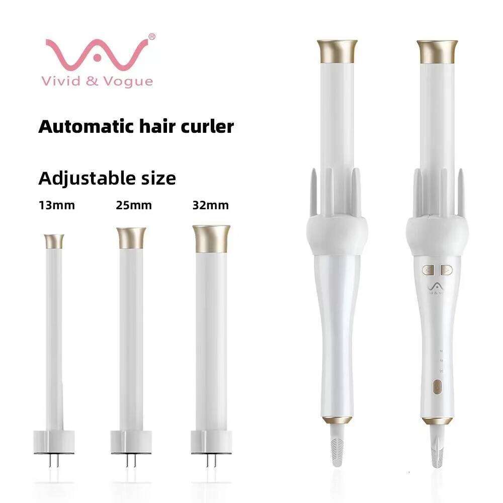 Vivid&Vogue White Purple 2 Colors Replacement Professional Portable Auto Rotating Curling 32mm 13mm Hair Iron (Genuine) US