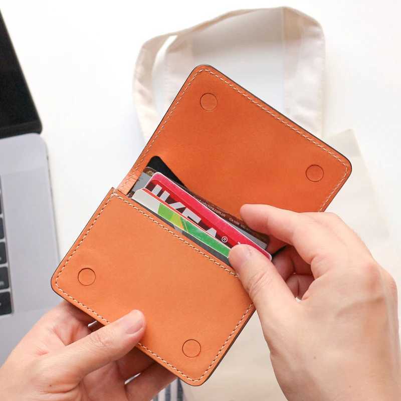 Business Card Bag Cowhide Leather Top Quality Men Storage Case Women Fashion Mini Wallets Coin Purses Z250621
