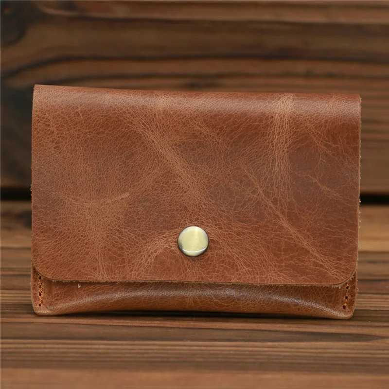Mens Genuine Leather Business Card Holder - Slim ID Case Professional Wallet for Office Travel Z250621