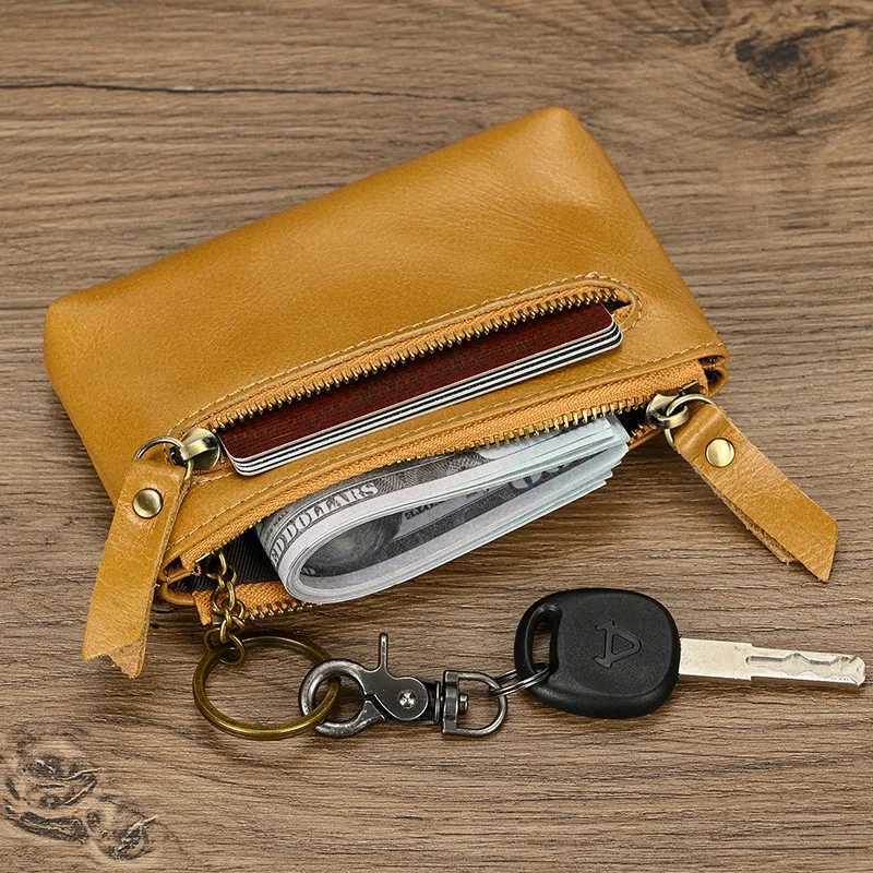2025 Hot Sale Short Purse Genuine Leather Card Wallet For Men Women Wallet Coin Purse Cash Change Key Purse For Male Z250621