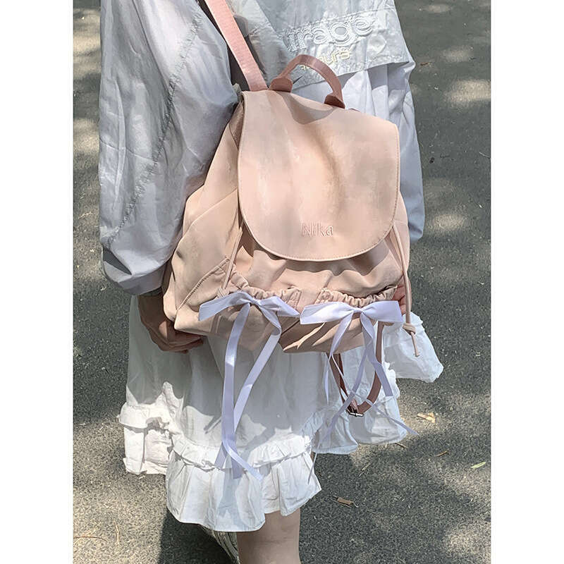 designer bag Casual Nylon Canvas Bowknot Women's 2024 New Niche Backpack Simple Travel Bag