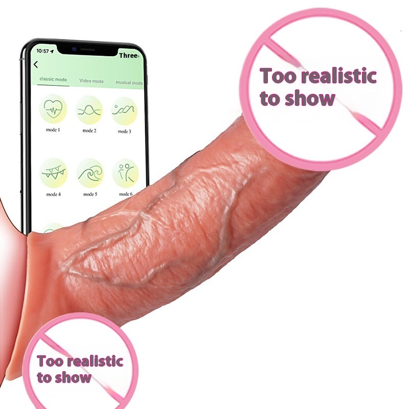 Adult Products Couple's Fun Toys Silicone Electric Realistic Male Wearable Dildo Delay Sleeve