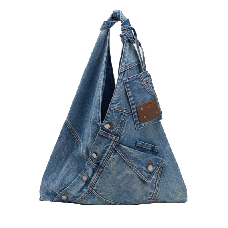 Free shipping designer bag Casual Large Capacity Bag for Women 2025 New Lightweight Versatile Washed Denim Tote Bag Commuter Shoulder Bag Lazy Style