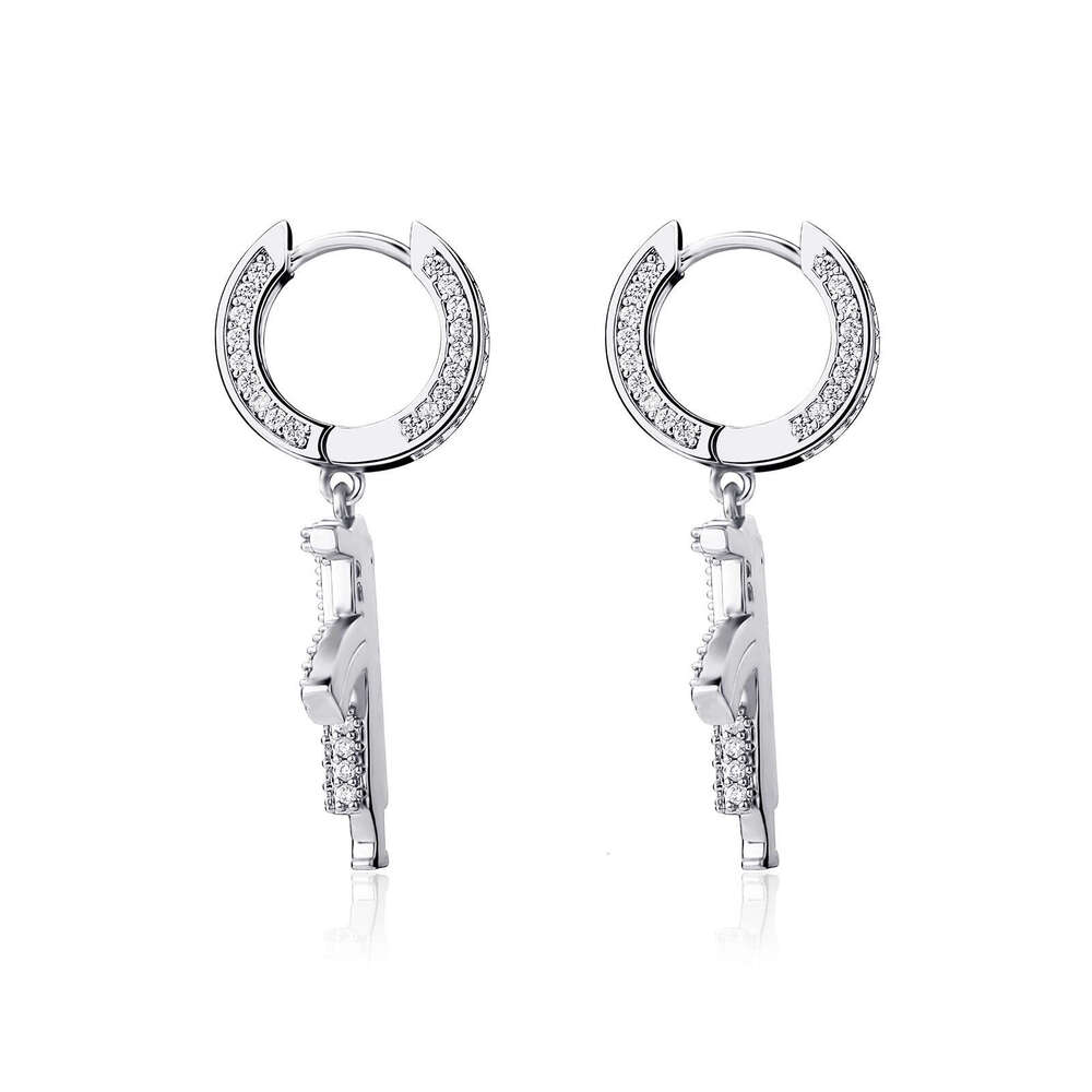 Jin Ao New Style Personality Men's Fashion Trend Three-Color AK Gun Earrings Creative Design Ear Jewelry