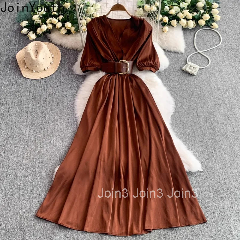2025 Women Clothing Leopard Print Dress V-neck Slim Waist Robe Femme Korean Chic Vestidos De Mujer Big Swing Summer Maxi Dresses