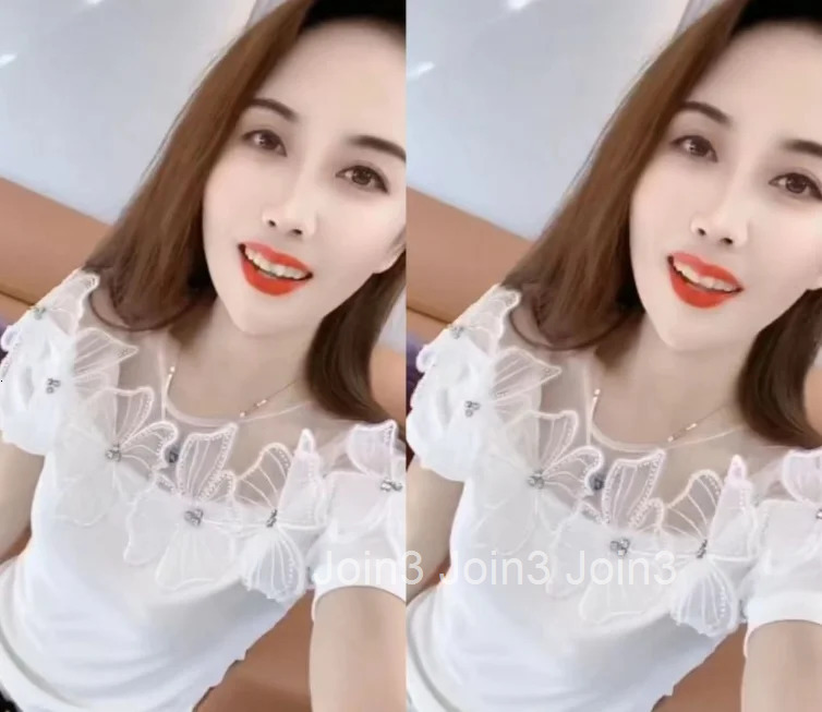2025 Ropa Mujer Summer Tshirts for Women Elegant Blouses Short Sleeve Tees Patchwork Gauze Bead T Shirt Vintage Oversized Tops