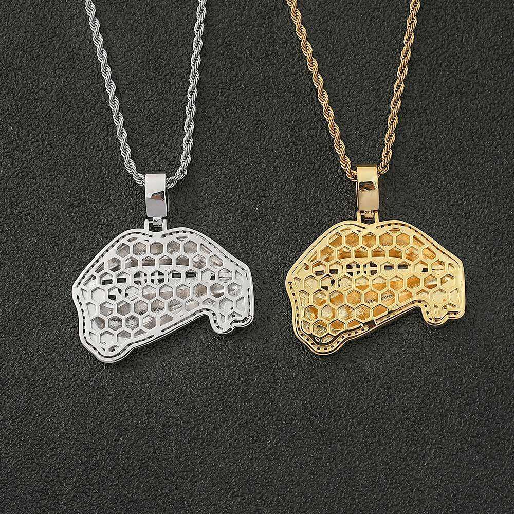 Hip Hop Jewelry Oil Drip Red Lips Copper Inlaid Zircon Trendy Brand Personality Men's Pendant Necklace 5652