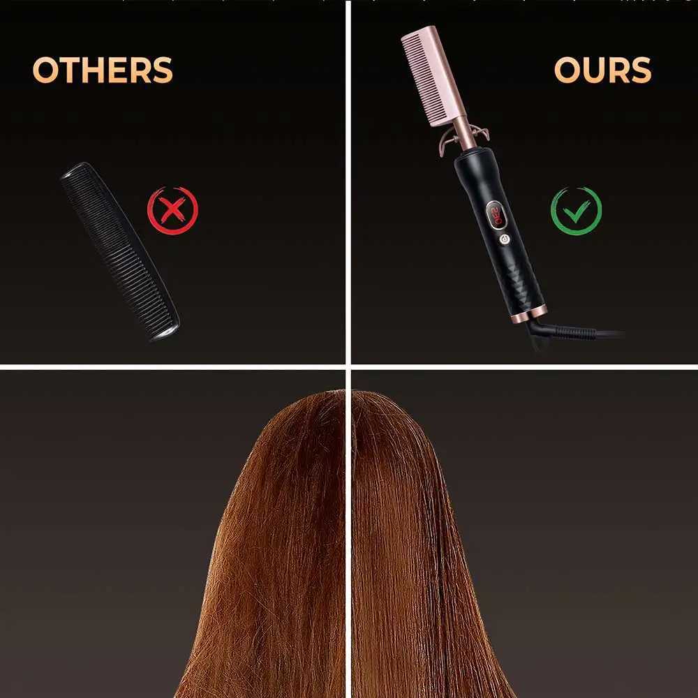 Electric Heating Comb Fast Heating Portable Travel Anti-Scald Beard Straightener Hair Styling Tool 2 in1 Hot CombXJ250621