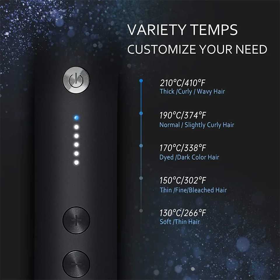 Home Use Professional Electric Flat Iron LCD Display Fast Ceramic Multi-function Hair Straightening BrushXJ250621