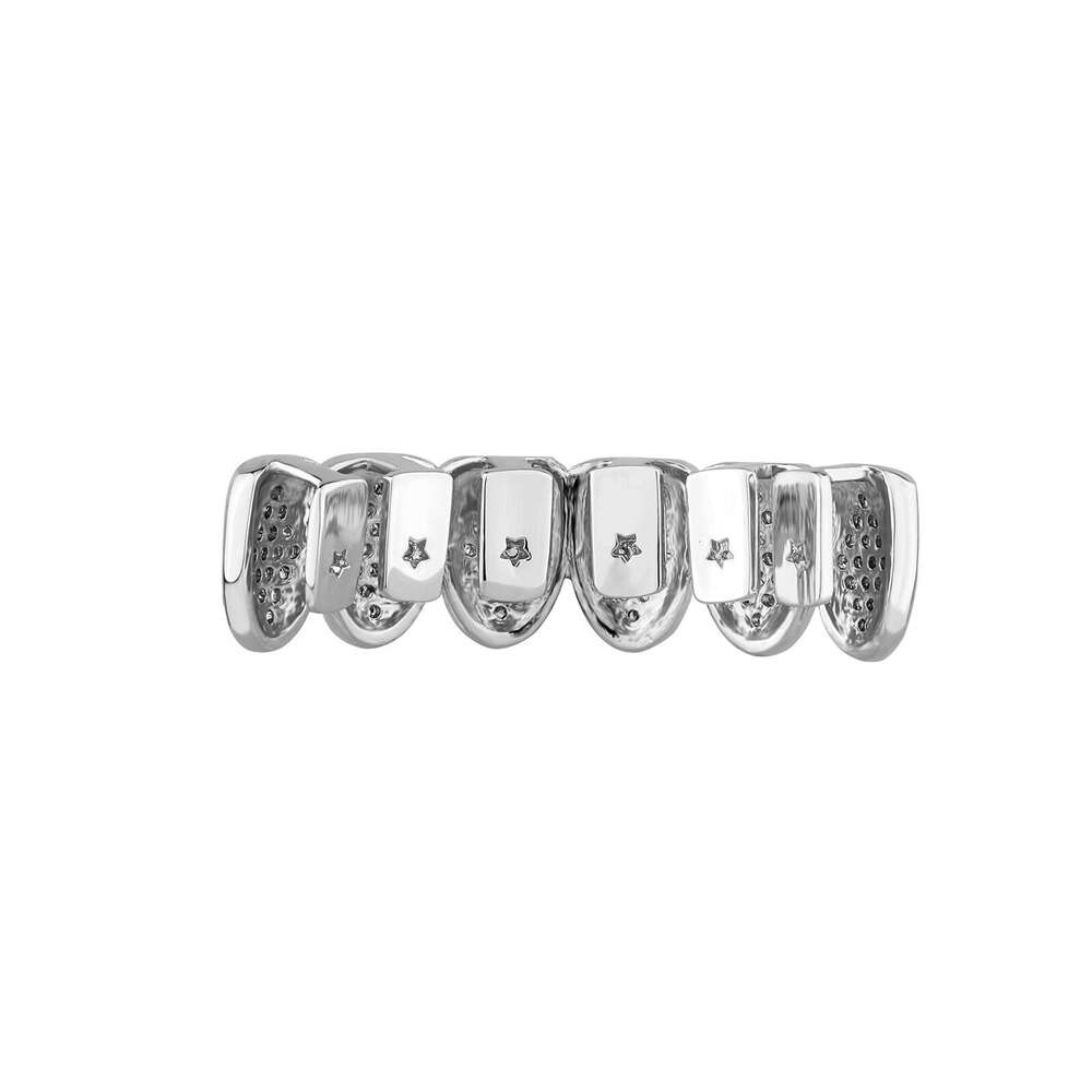 Micro Paved Sparkling Zircon Hip-Hop Dia-Shaped Braces Men and Women Suitable for Cosplay Role-Playing Teeth Accessories Jin Ao Jewelry