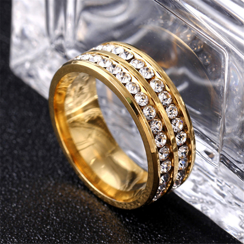 Princess Cut Cubic Zirconia Couple Rings Stainless Steel We
