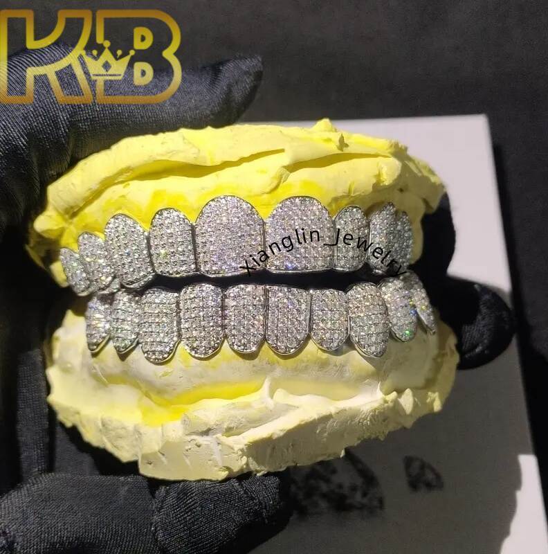 Personalized Diamond Moissanite Grillz Gift Sterling Dental Plated Women Out Grills Vvs Jewelry Mens Unisex Body Wear