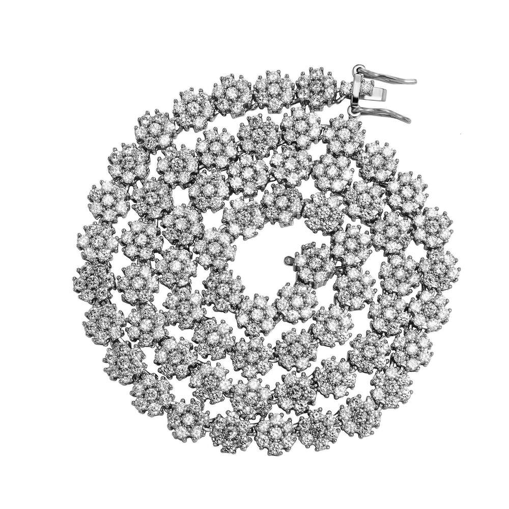 Jin Ao Premium Sweet Cool Necklace Plum Blossom Tennis Chain Hip-Hop Micro-Paved Zircon Accessories