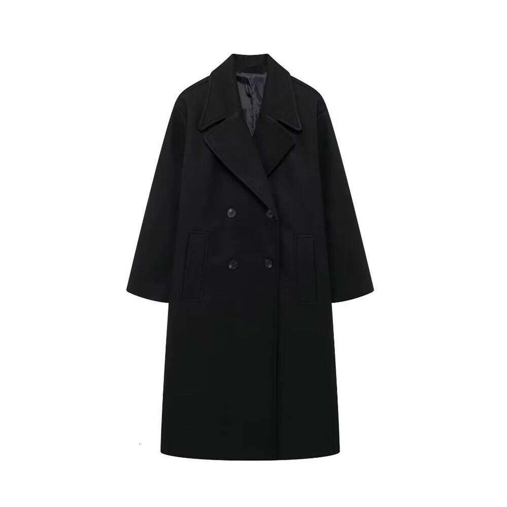 2024 RARF autumn new European and American style double breasted lapel long sleeved soft loose coat jacket