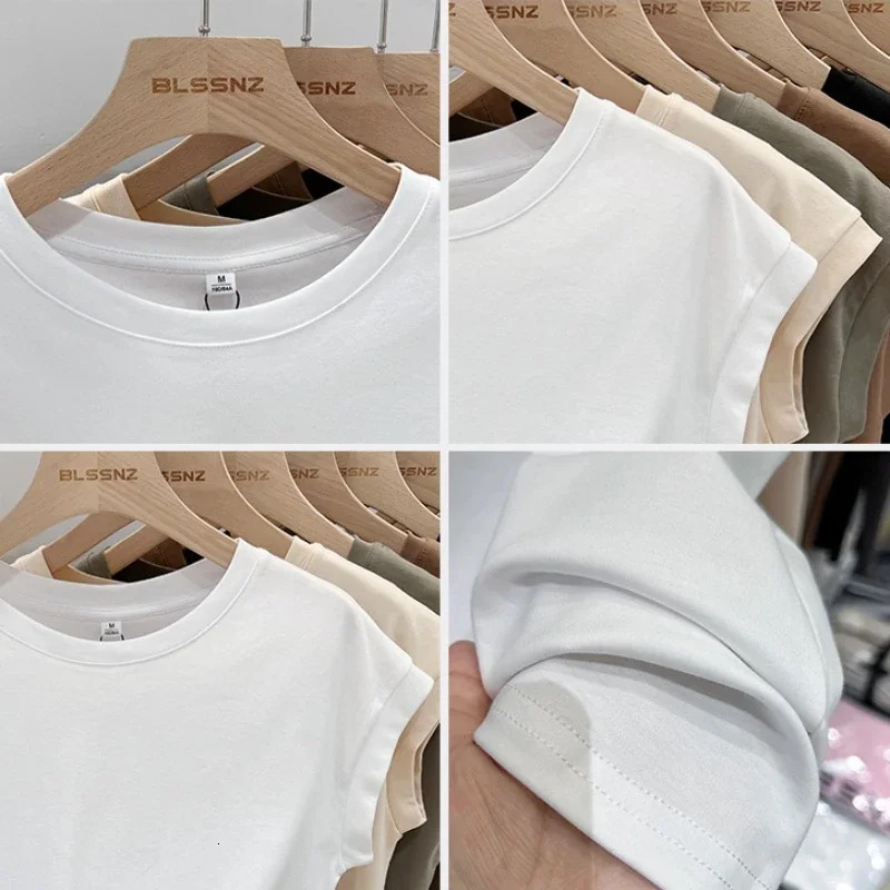 ZJAISS 2025 Women Tees Shirt Tops Slim Fit Round Neck Short Sleeve T-Shirts For Summer Fashion Streetwear Y2k 250619