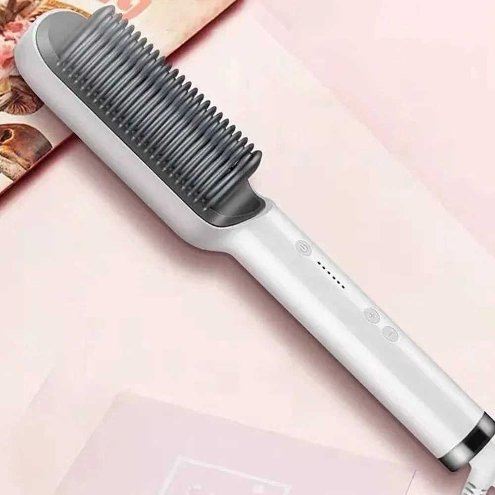 Hair Straightener Brush Ring Hair Straightener Comb Straightening Brush for Women with Splint Comb Electric Heating Comb StraiXJ250621
