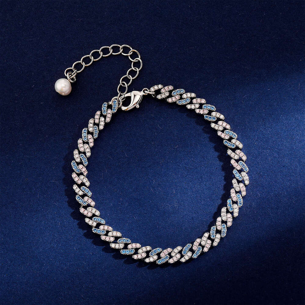 Cuban Bracelet Punk Hip Hop Unisex Color-Retaining Chain Natural Pearl Pendant Gold Australian