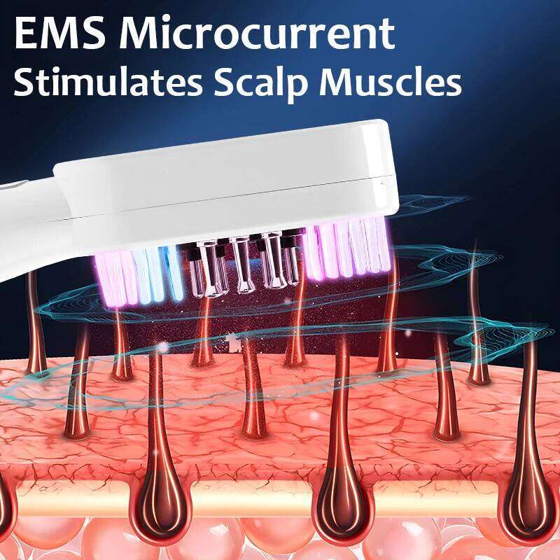 EMS Electric Comb Growth Applicator LED Red Light Therapy Anti-Hair Loss Head Massage Hair Brush Scalp Treatment