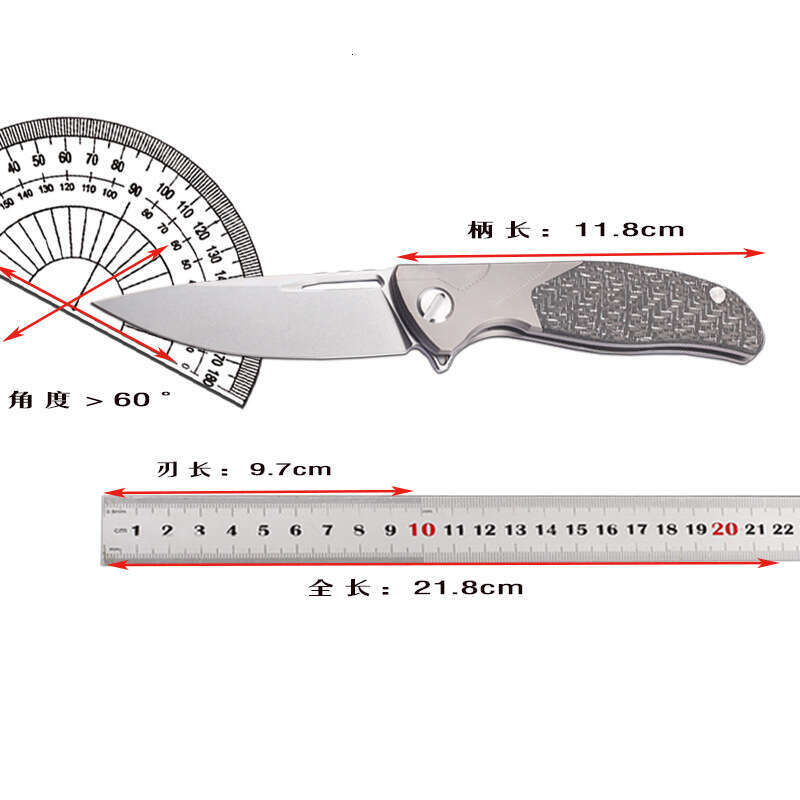 2025 Titanium Alloy + Carbon Fiber Handle Folding Camping Outdoor Fruit Survival Fishing Hunting knife EDC Tool Knife
