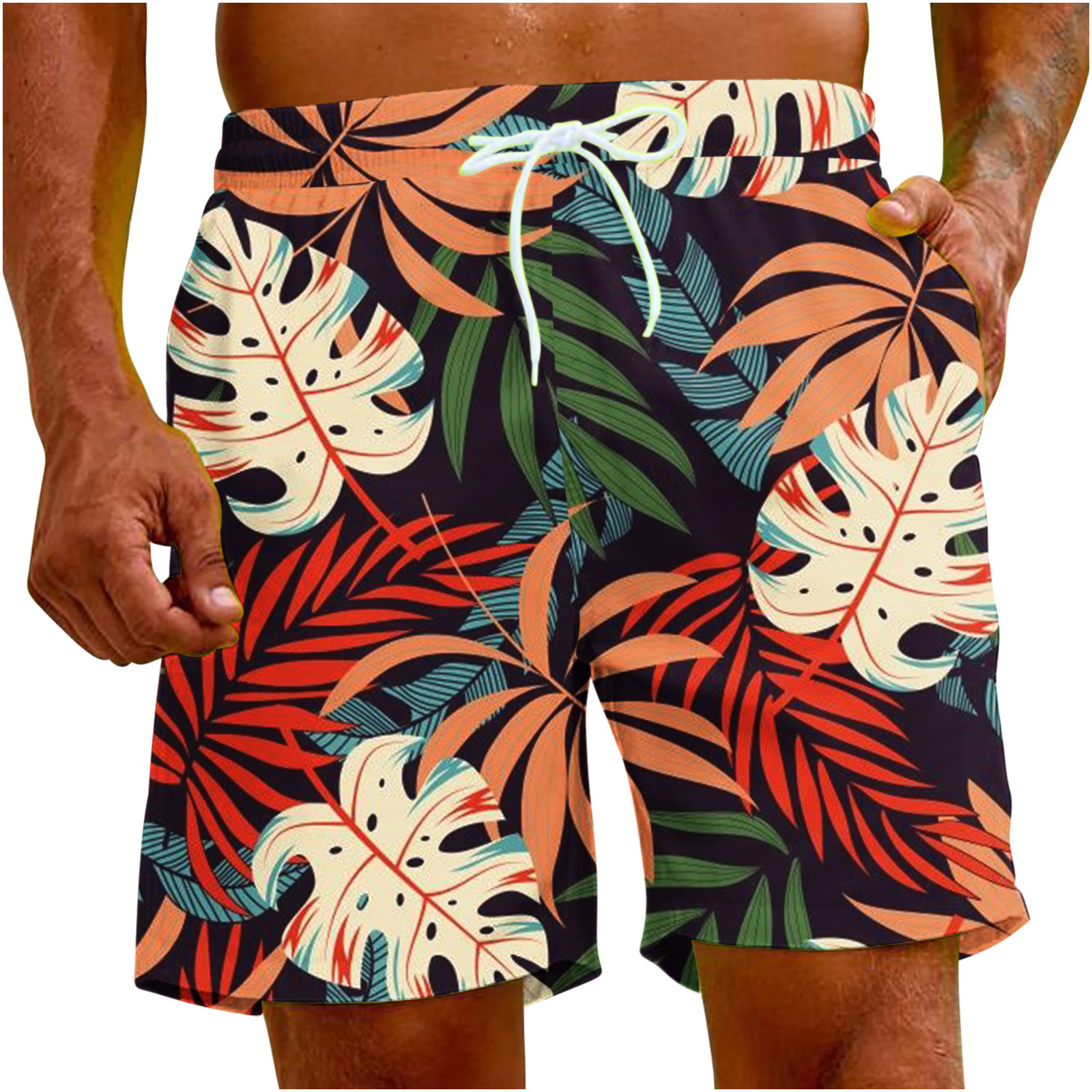 Free Shipping Designer Beach Pants Direct Supply 2025 European And American Cross-border Summer Men's Hawaiian Digital Print Beach Style Men'