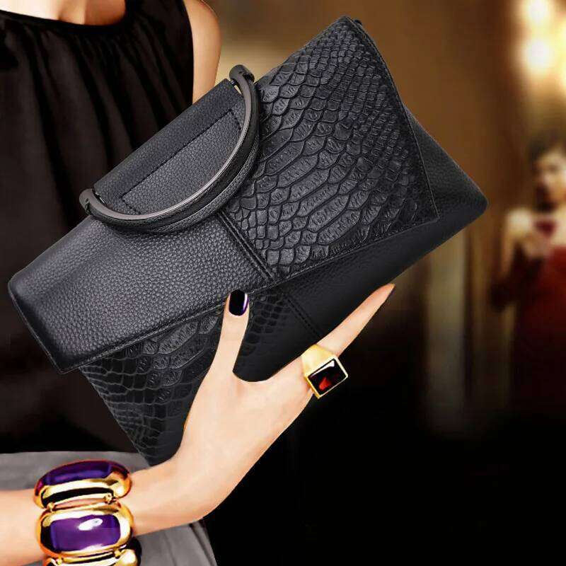New Women's Snake Pattern Printed Handbag With And Multi Functional Leather Wallet 2025/06/19