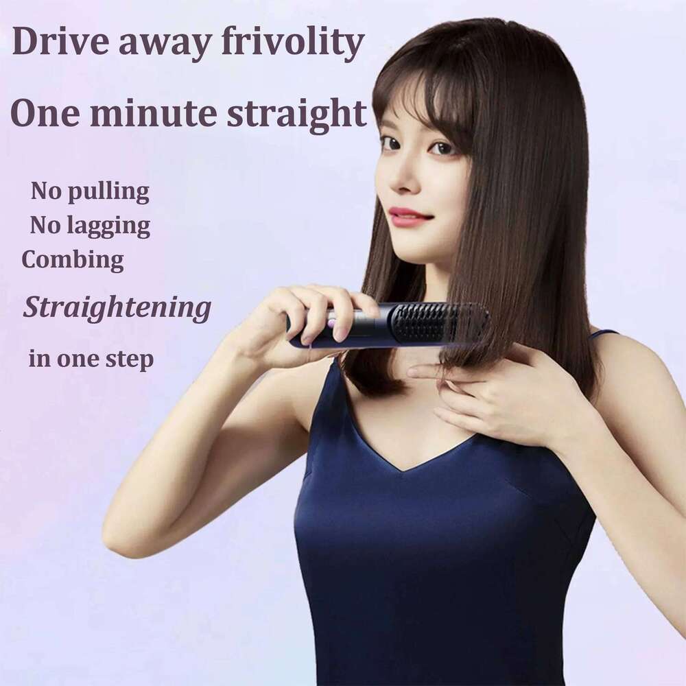 New Wireless Comb USB Rechargeable Fast Heating Hair Brush Portable Hair Styler For Straightening And Curling