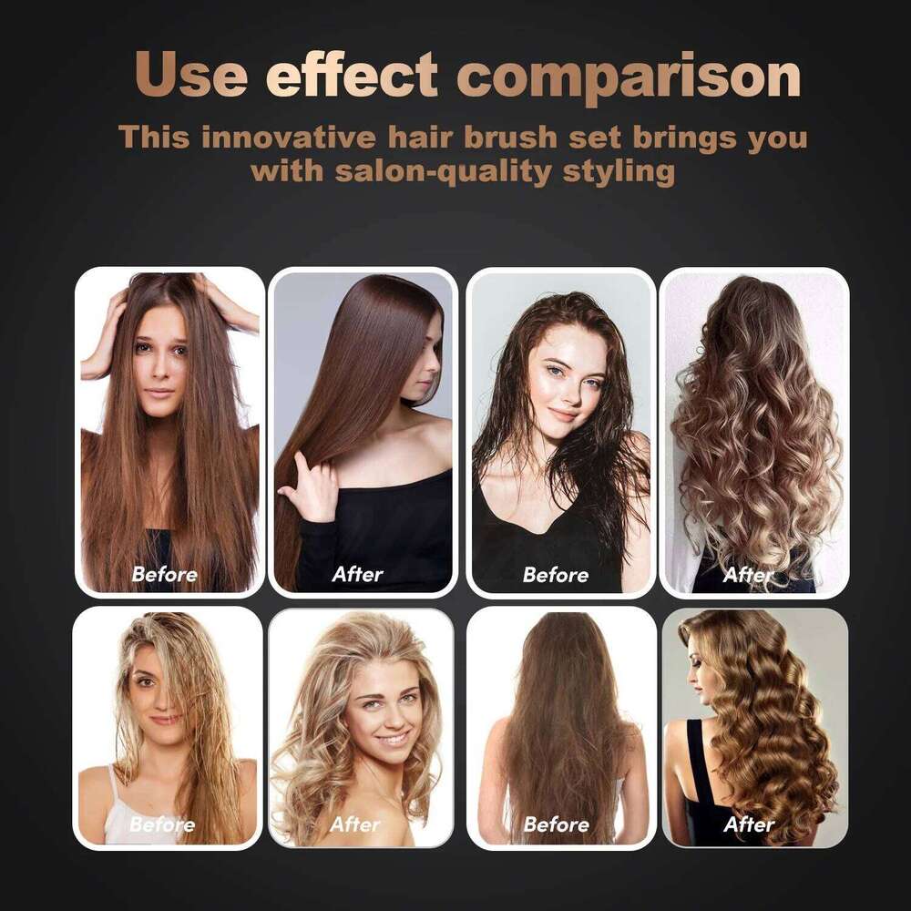 7 In 1 Brush Brushless High Speed With Diffuser Ionic Blow Dryer Hot Air Styling Comb Hair Curler