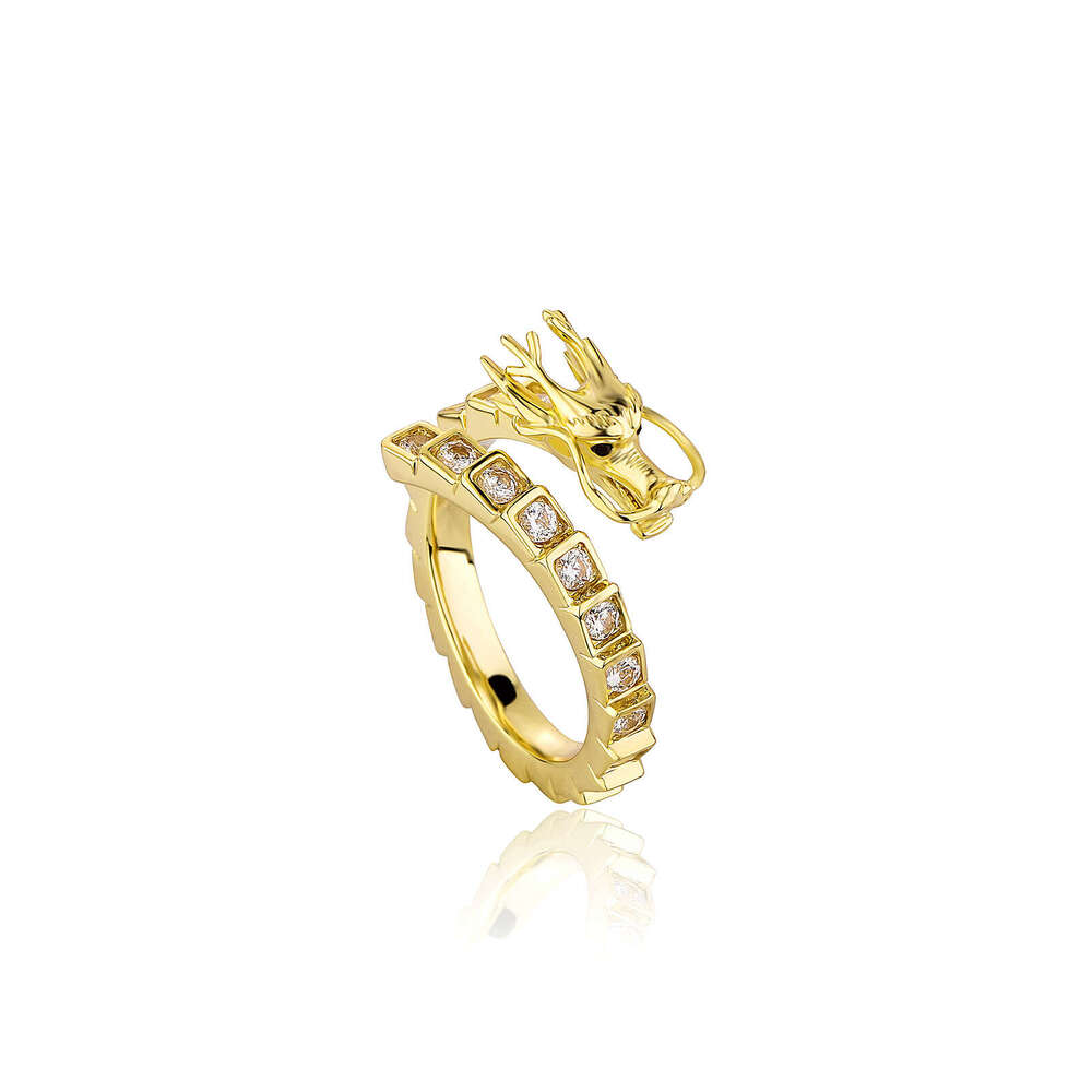 Jin Ao National Trend Three-Dimensional Dragon Chinese Style Hip-Hop Open Ring for Men and Women Daily Personality Trendy Match