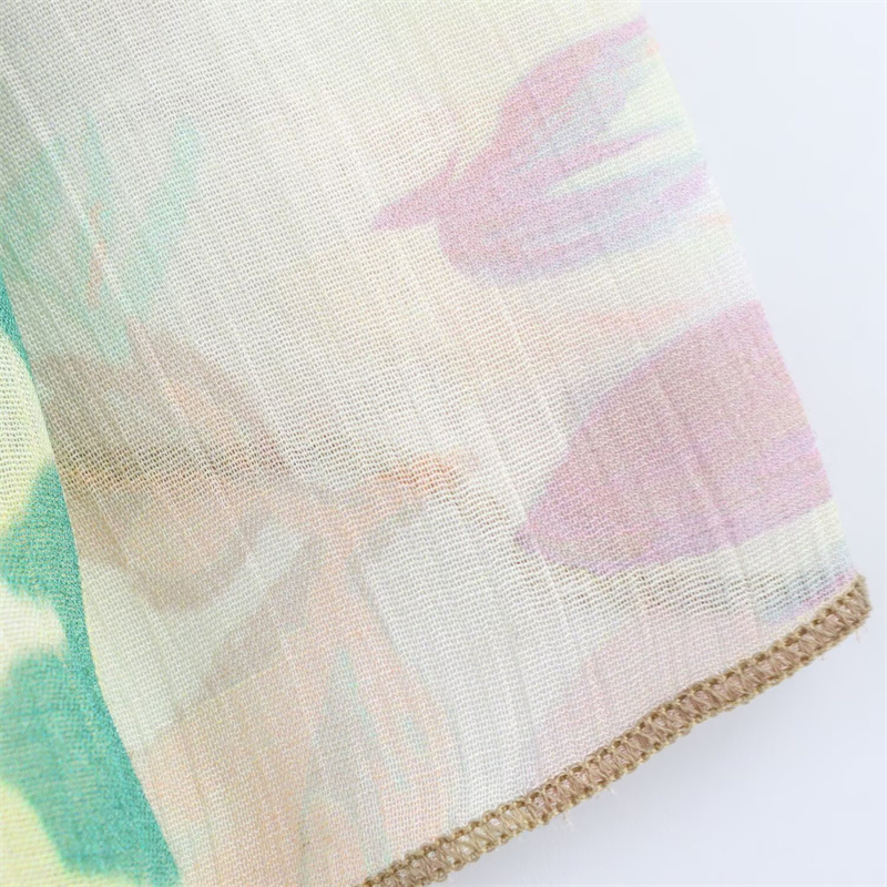 2025 Spring/Summer New Casual Women's Flower Printed Patchtop Dress with Strap and Bareback Decoration