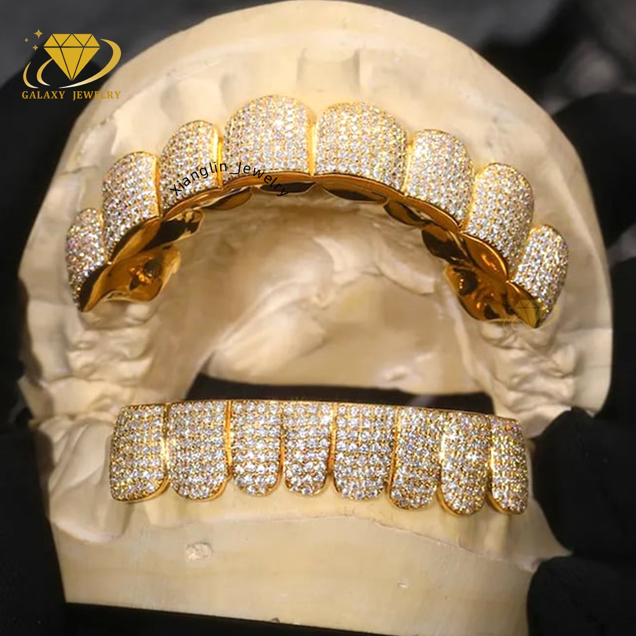 10K 14K 18K Gold Moissanite Grillz Passes Diamond Hip Hop Jewelry 925 Sterling Silver Custom Grillz Top Bottom Teeth Grills