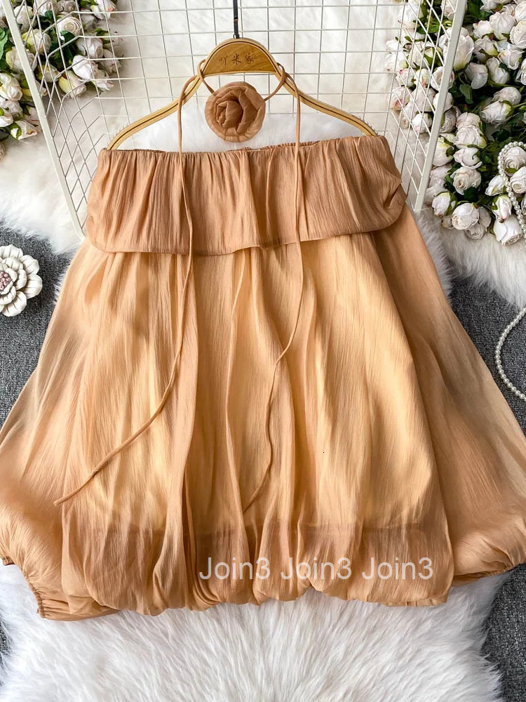 Women Clothing Summer Blouses Slash Neck Lantern Sleeve Shirts Loose Folds Solor Color Tops Sexy Off Shoulder Camisas De Mujer