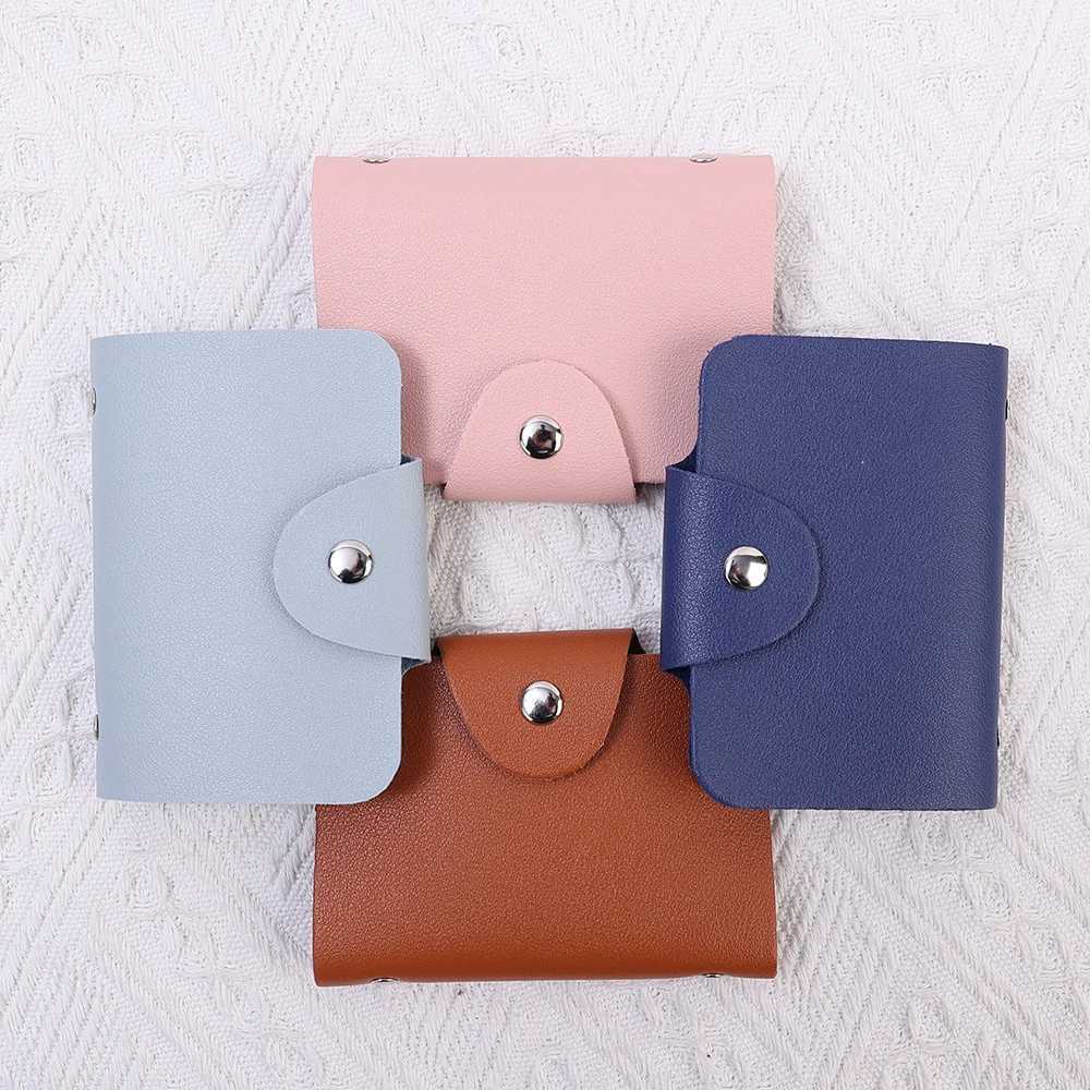 24 Bits Holder Business Bank Card Pocket PU Large Capacity Card Cash Storage Clip Organizer Case ID Holder Pouch Z250621