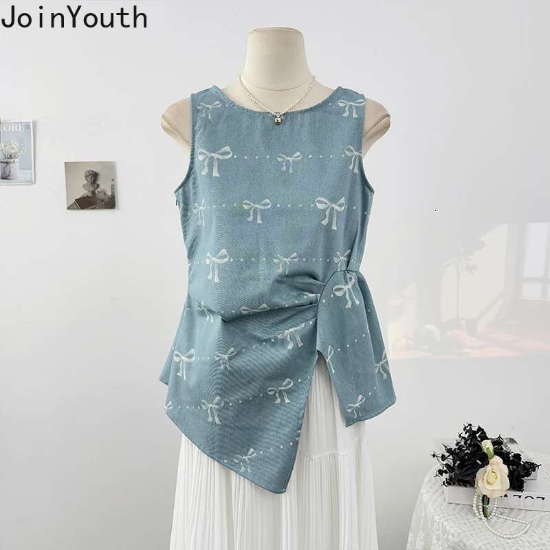 Summer Tanks Womens Clothes O-neck Sleeveless Folds Camis 2025 Ropa Mujer Slim Waist Irregular Plaid Vest Loose Casual Tops