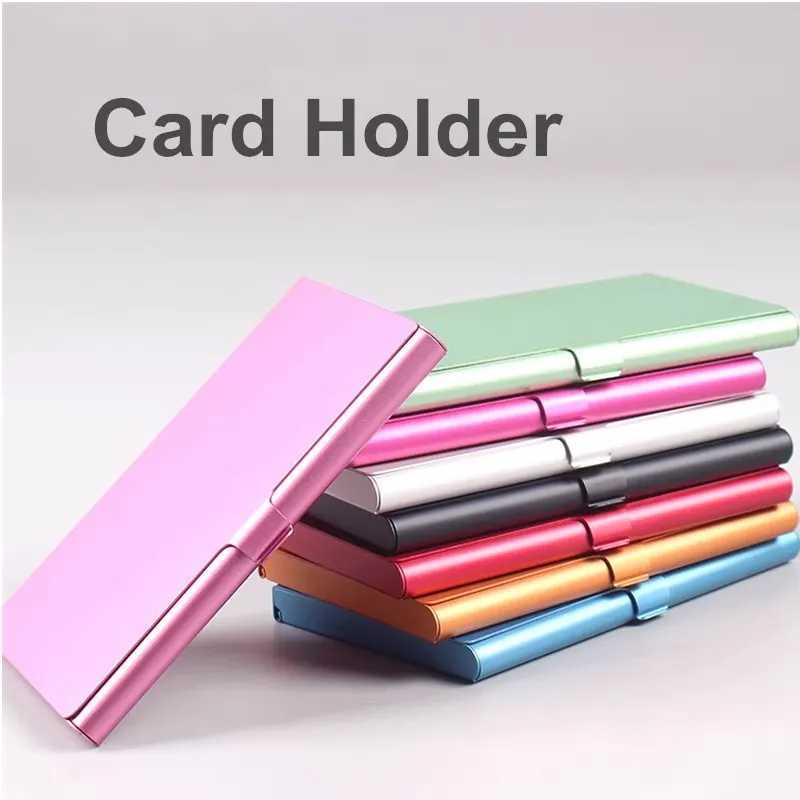Creative Aluminium Alloy Business Card Case Card Holder Metal Box Cover Credit Men Business Card Holder Card Metal Wallet Z250621