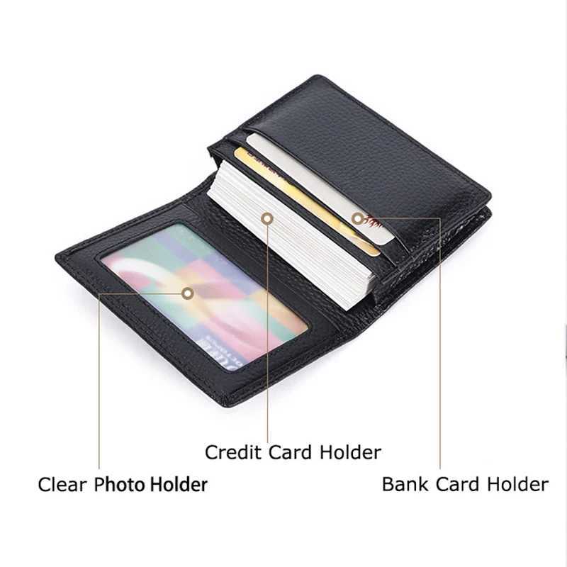 Mens Card Holder Wallet Genuine Leather Wallets Small Purse Slim Cardholder Mini Short Case ID Card Holder for Men Z250621