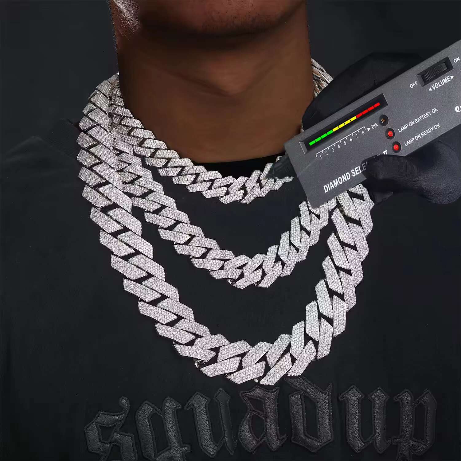 Hot Sale Cubana Hop Jewelry 6-20mm 925 Sterling Silver VVS Moissanite Iced Out Cuban Link Chain Necklace for Men