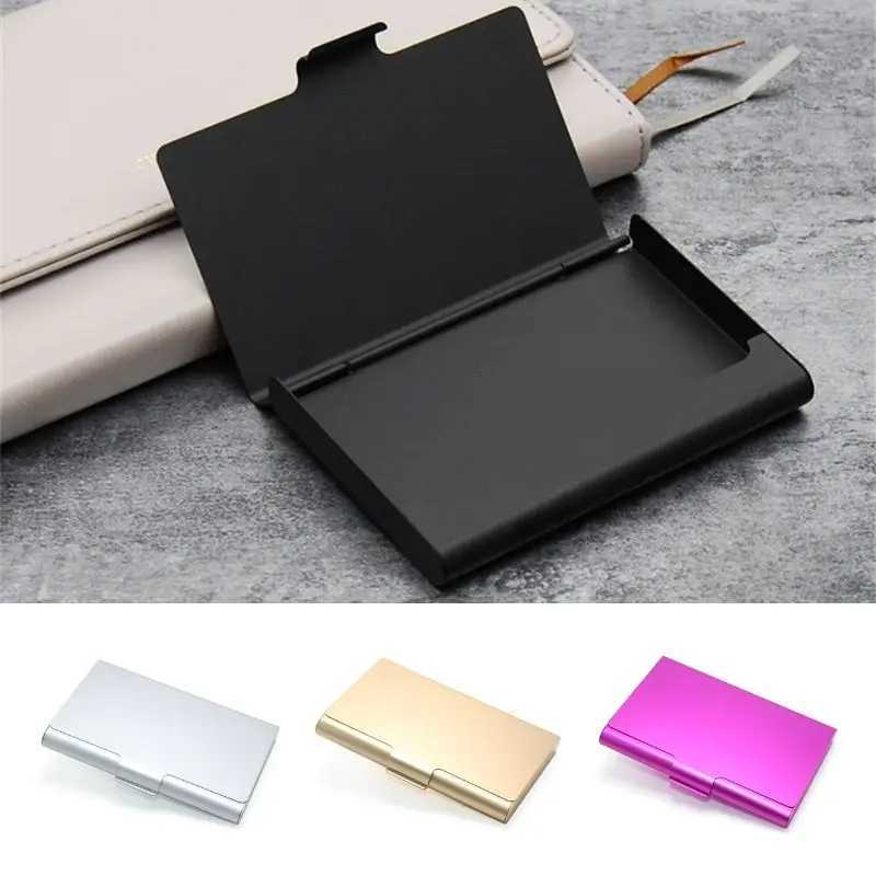 Multifunction Stainless Steel Card Holder Aluminum Alloy Business Card Case Fashion Bank Credit ID Card Wallet Storage Box Z250621