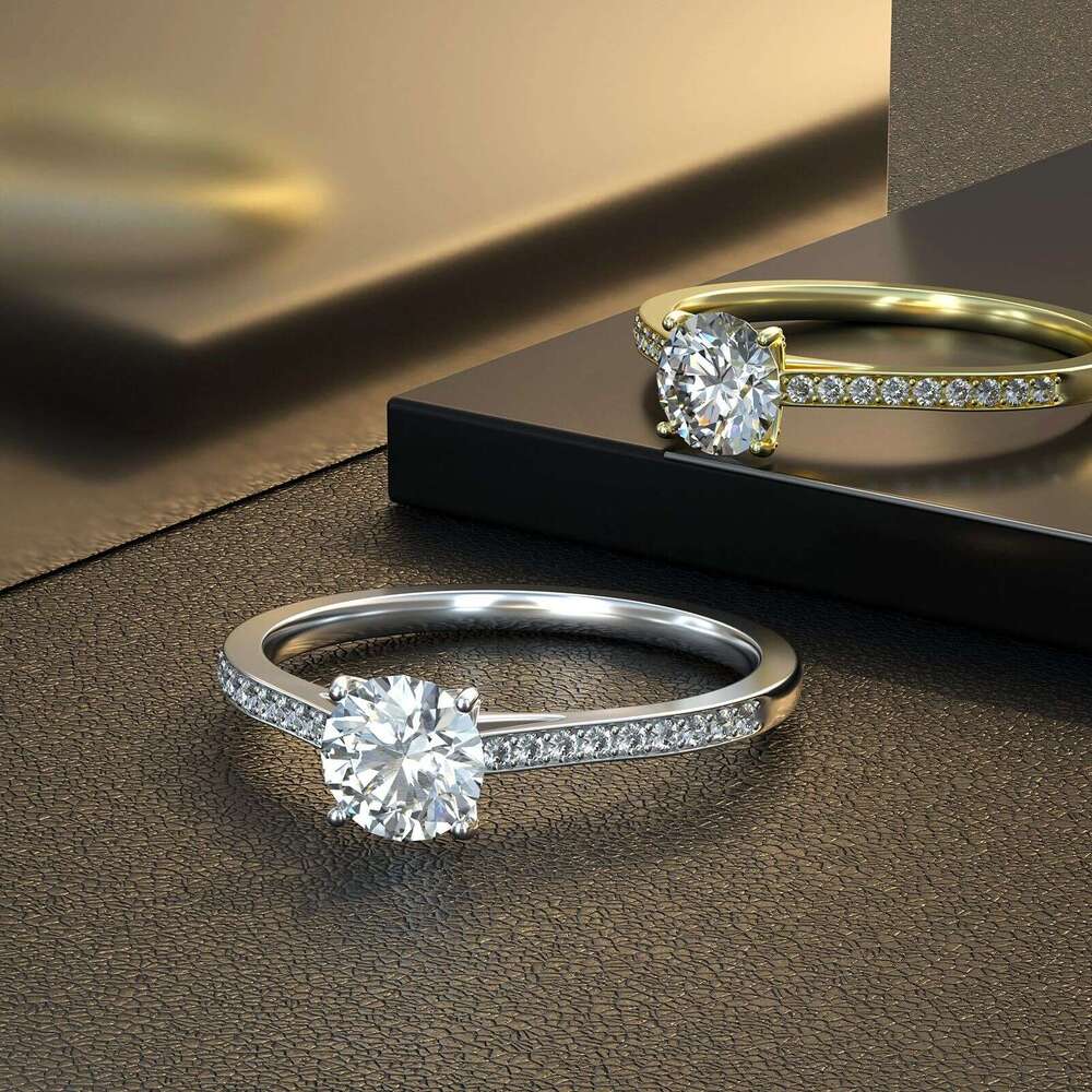 INS French Style Light Luxury D Color Moissanite Ring S Silver Real Platinum Plated Live Broadcast Exclusive