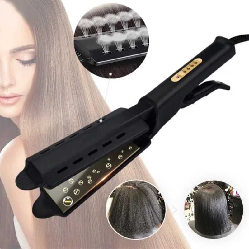 New Hair Straightener Hair Curly Detangling Brush Professional Multifunctional 2 In 1 Fast Heating Hair Straightener Styler ToolXJ250621