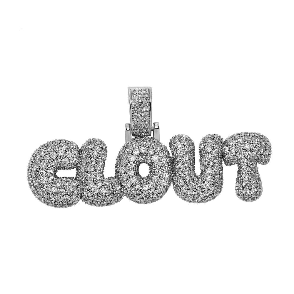 Hip Hop Street English Letter Splicing Personality Full Dia Pendant Unisex Trendy Necklace