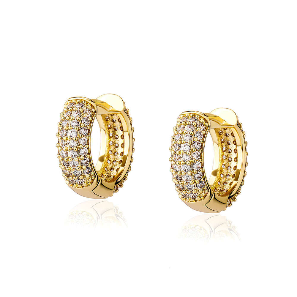 Trendy Hip-Hop Four-Row Full Dia Ear Cuffs High-End Simple Earrings Unisex Fashion Accessories