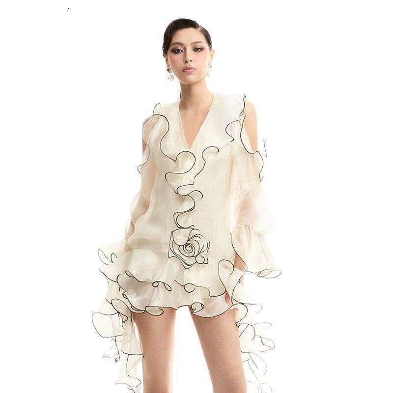 White Skirt Maxi Skirt Vietnam Spring Summer New Pure Desire Gentle Off White Ruffle Dress Long Skirt