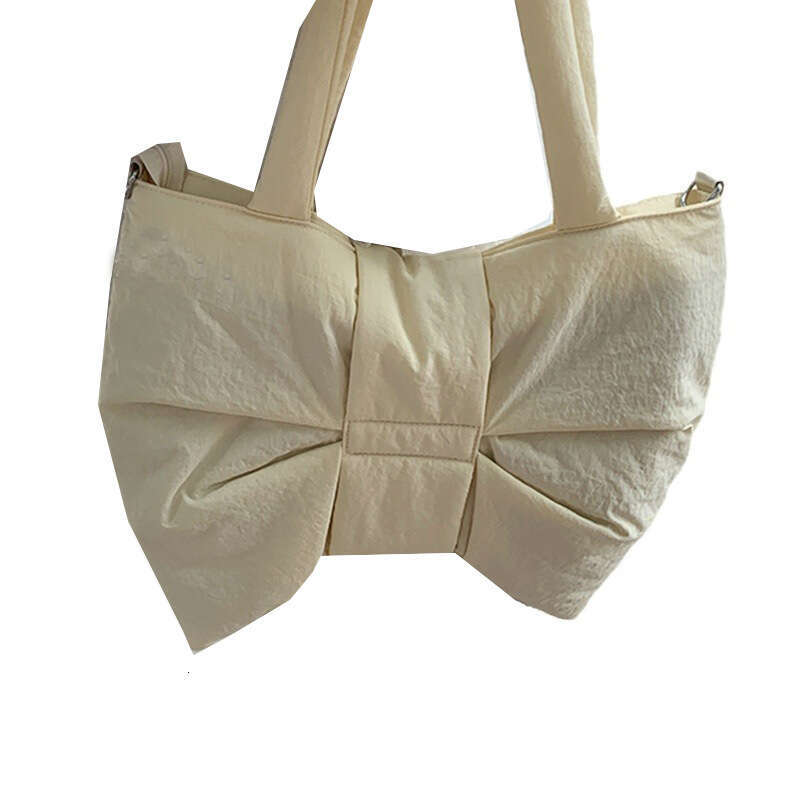 Korean Style Fashion Bow Nylon designer bag Canvas for Women Summer 2024 New Down Large Capacity Underarm Bag