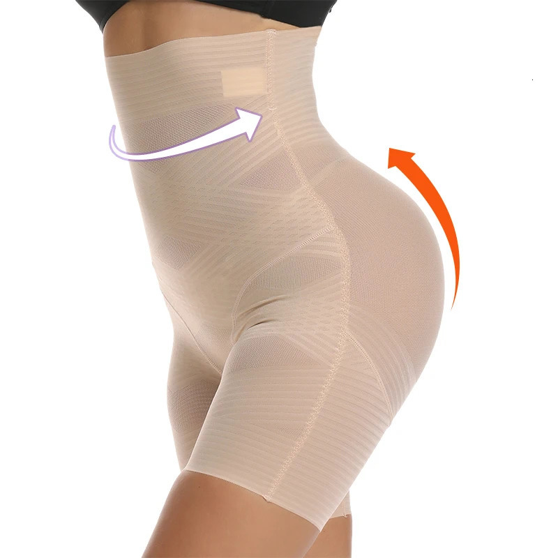 Tummy Control Panties Women Underwear Cross Compression Body Shaper Shapewear High Waist Butt Lifter Panties Thigh Slimmer Nude 250617