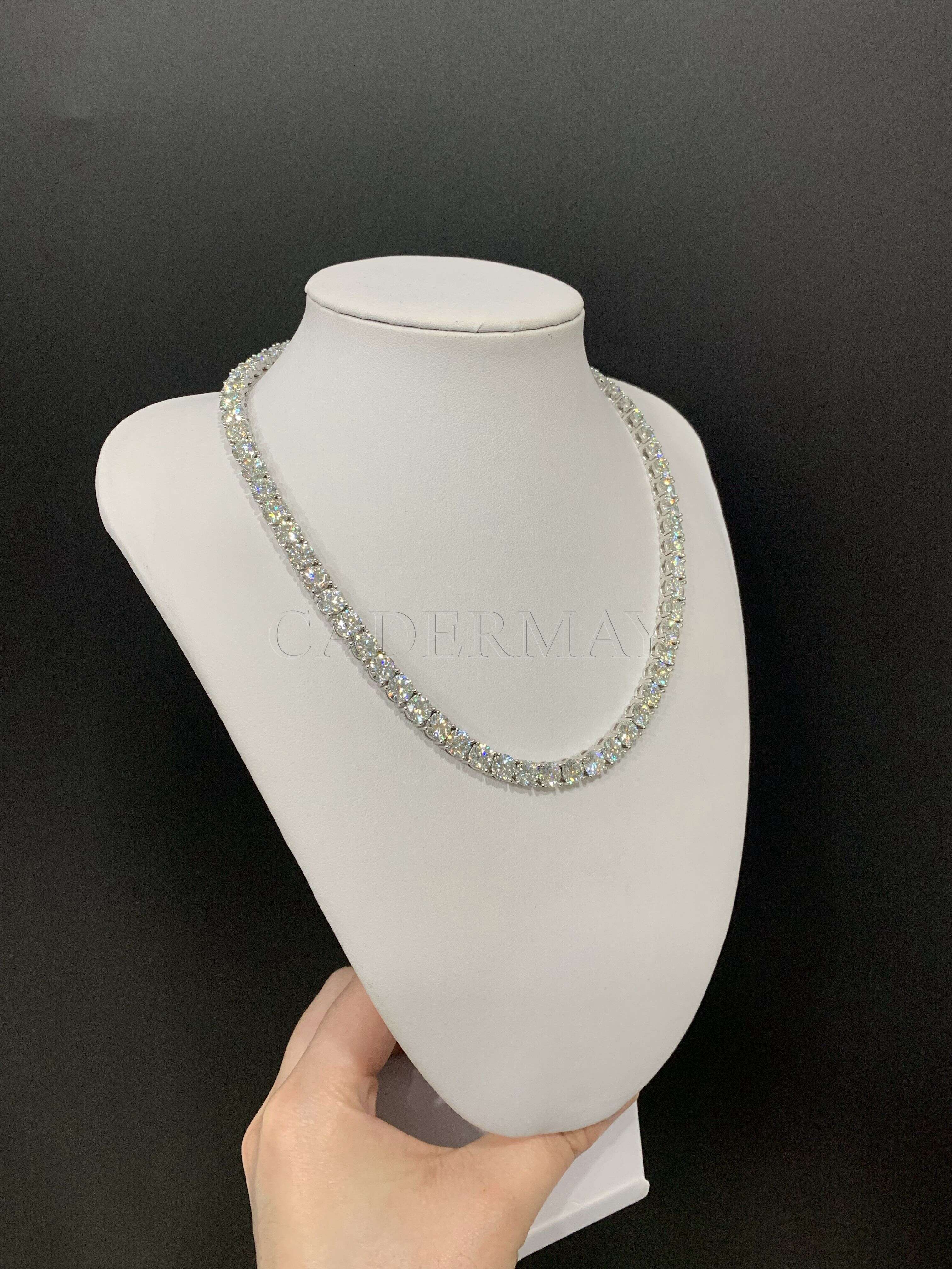 Moissanite Tennis Chain Iced Out 925 Sterling Silver 6mm D VVS Moissanite Tennis Necklace Moissanite Chain for Hip-Hop Jewelry